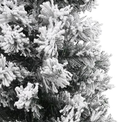 vidaXL Pom de Crăciun artificial, subțire, cu zăpadă, verde 210 cm PVC