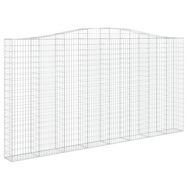 vidaXL Coșuri gabion arcuite 2 buc. 400x30x200/220 cm fier galvanizat
