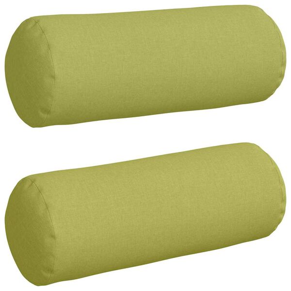 vidaXL Perne Bolster 2 pcs Verde deschis Ø 25 x 70 cm țesătură