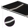 vidaXL Copertină retractabilă senzor v&acirc;nt & LED, antracit, 300x250 cm