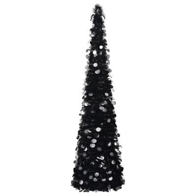 vidaXL Brad de Crăciun artificial tip pop-up, negru, 150 cm, PET