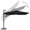vidaXL Parasol Roma Negru 286 x 285 x 270 cm Aluminiu și poliester