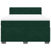 vidaXL Pat box spring cu saltea, verde &icirc;nchis, 160x200 cm, catifea