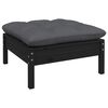 vidaXL Set mobilier grădină cu perne, 10 piese, negru, lemn de pin