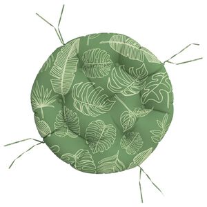vidaXL Pernă rotundă, model frunze, &Oslash; 60 x 11 cm, țesătură Oxford