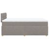 vidaXL Pat box spring cu saltea, taupe, 120x190 cm material textil