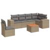 vidaXL Set canapele de grădină, 7 piese, cu perne, bej, poliratan