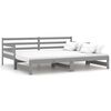 vidaXL Pat extensibil de zi, gri, 2x(90x200) cm, lemn masiv de pin