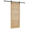 vidaXL Ușă glisantă Natural și Negru 86 x 211 cm Lemn masiv de pin