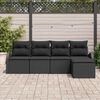 vidaXL Set de canapele pentru grădină 5 pcs Negru poliratan