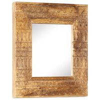 vidaXL Oglindă sculptată manual, 50x50x2,5 cm, lemn masiv de mango