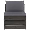 vidaXL Set mobilier de grădină cu perne, 8 piese, gri, lemn tratat