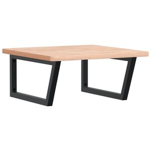 vidaXL Raft pentru lavoar montat pe perete, oțel și lemn masiv fag