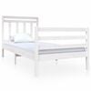 vidaXL Cadru de pat single, alb, 90x190 cm, lemn masiv