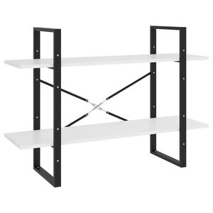 vidaXL Bibliotecă cu 2 rafturi, alb, 100x30x70 cm, PAL