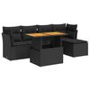 vidaXL Set mobilier de grădină cu perne, 6 piese, negru, poliratan