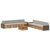 vidaXL Set de canapele de exterior 9 buc. Natural și gri deschis