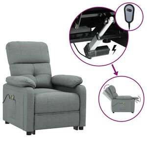 vidaXL Fotoliu de masaj electric rabatabil, gri &icirc;nchis, textil