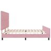 vidaXL Pat cu arcuri cu headboard Roz 200 x 200 cm Catifea