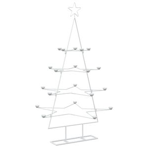 vidaXL Copac de Crăciun din metal cu suport KUOPIO 140 cm Oțel Alb