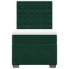 vidaXL Pat box spring cu saltea, verde &icirc;nchis, 90x190 cm, catifea