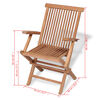 vidaXL Set mobilier de exterior pliabil, 5 piese, lemn masiv de tec