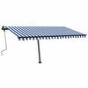 vidaXL Copertină autonomă retractabilă manual albastru&alb 400x350 cm
