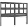 vidaXL Tăblie de pat, gri, 125,5x4x100 cm, lemn masiv de pin