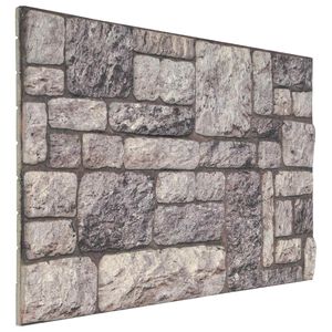 vidaXL Panouri de perete 10 buc. 100 x 50 cm Gri și alb Spumă EPS