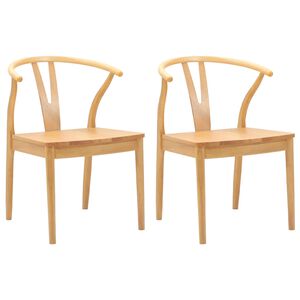 vidaXL Scaun de sufragerie 2 buc. Lemn Solid de Cauciuc natural