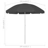 vidaXL Umbrelă de soare de plajă, antracit, 240 cm