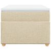 vidaXL Pat box spring cu saltea, crem, 100x200 cm, textil