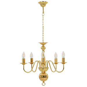 vidaXL Candelabru, auriu, 5 becuri E14