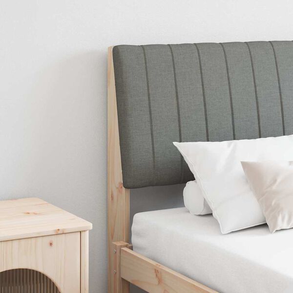 vidaXL Tăblie tapițată Gri &icirc;nchis 150 cm Lemn de pin masiv