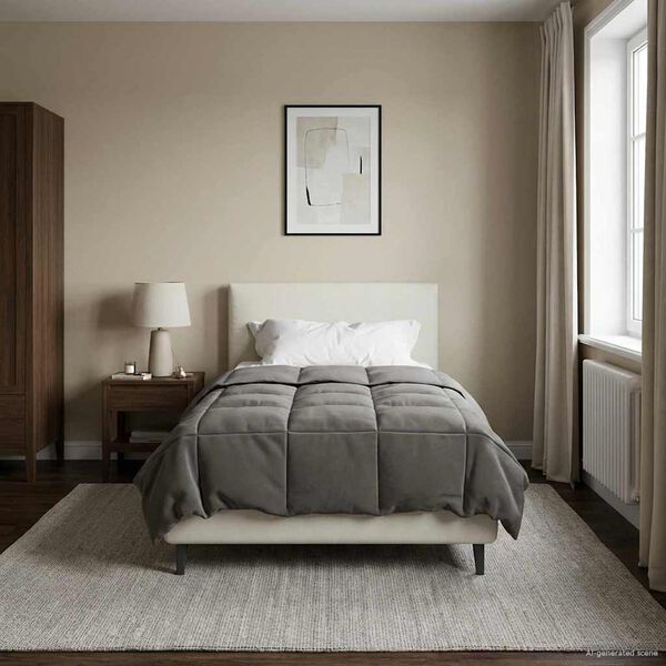 vidaXL Pilotă de vară Patos Gri deschis 135 x 220 cm Microfibră