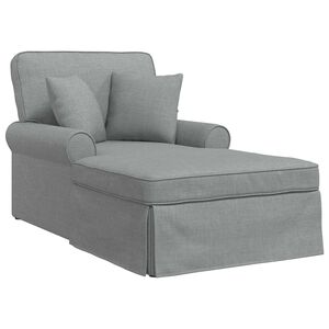 vidaXL Chaise Lounge cu fustă cu pernă 3 pcs Gri deschis țesătură