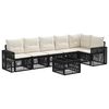 vidaXL Set de canapele pentru grădină 7 pcs Negru și Alb crem