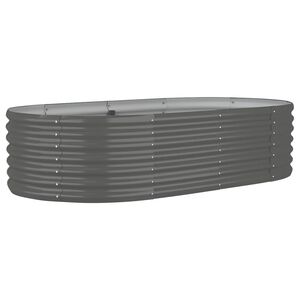 vidaXL Strat &icirc;nălțat grădină gri 152x80x36cm oțel galvanizat