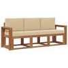 vidaXL Set de canapele de exterior cu pernă 3 pcs Natural și Bej