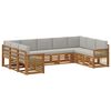 vidaXL Set de canapele de exterior 7 buc. Natural și gri deschis