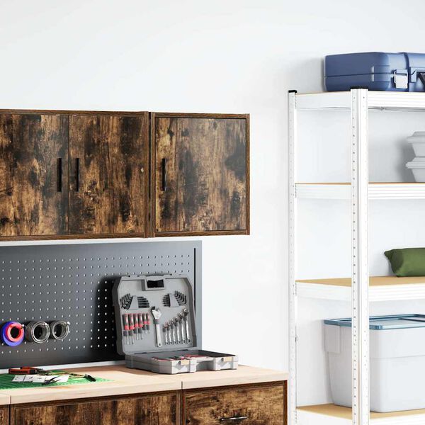 vidaXL Dulap de perete de garaj din lemn de stejar afumat