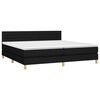 vidaXL Pat box spring cu saltea, negru, 200x200 cm, textil