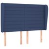 vidaXL Tăblie de pat cu aripioare, albastru, 147x23x118/128 cm, textil