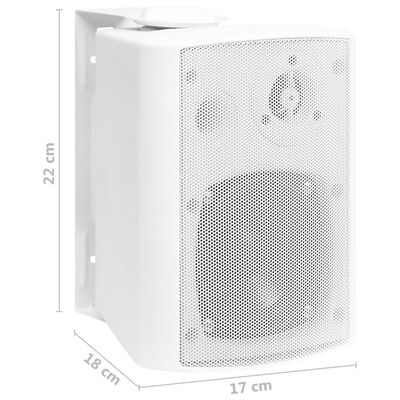 vidaXL Boxe stereo de perete, 2 buc., alb, 80 W, interior/exterior