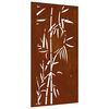 vidaXL Decorație perete de grădină 105x55 cm design bambus oțel Corten