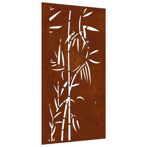 vidaXL Decorație perete de grădină 105x55 cm design bambus oțel Corten