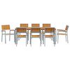 vidaXL Set de masă pentru grădină 7 pcs Gri Lemn Solid de Acacia