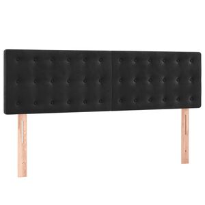 vidaXL Tăblii de pat, negru, 144x5x78/88 cm, catifea