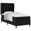 vidaXL Pat cu arcuri cu saltea cu headboard Negru 90 x 190 cm țesătură