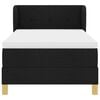 vidaXL Pat cu arcuri cu saltea cu headboard Negru 90 x 200 cm țesătură
